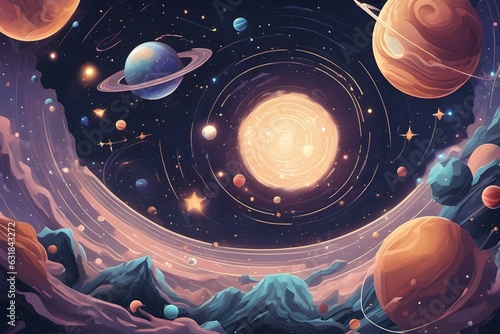 sunrise in the space.Cutting-edge labs with futuristic technology. Scientists using gene-editing machines, high-res microscopes, quantum computing