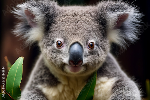australian koala bear in eucalyptus or gum tree. australia.