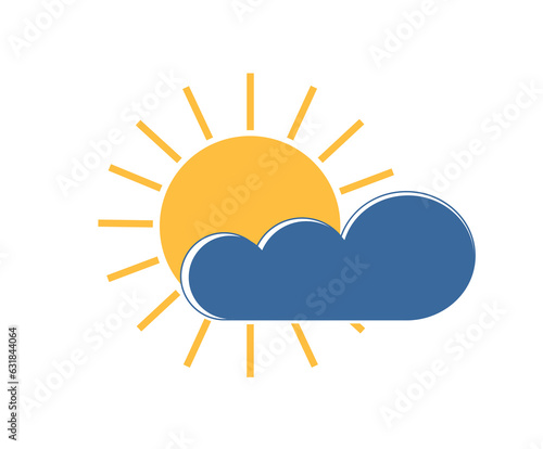 Vector image - sun and cloud. flat icon. Weather forecast