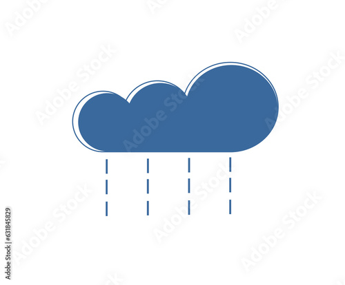 Vector image - a cloud with rain drops. Flat icon. Weather forecast