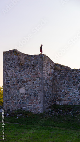 Alte schwedische Ruine am Straßenrand photo