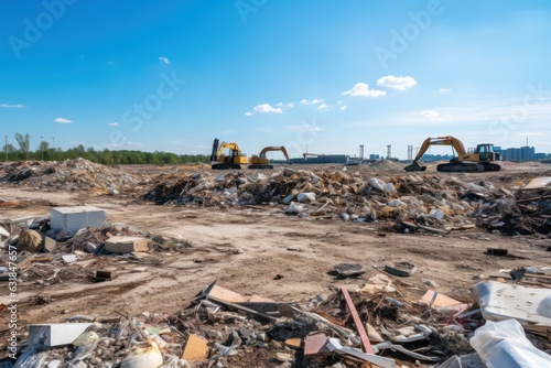 abandoned construction site plagued by illegal waste dumping and irresponsible disposal