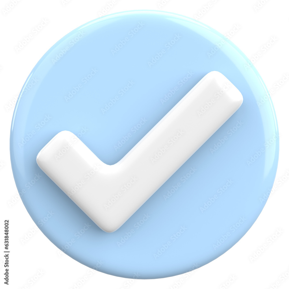 3D checkbox. Check mark. 3D illustration. 3D checkbox. Check mark. 3D illustration.