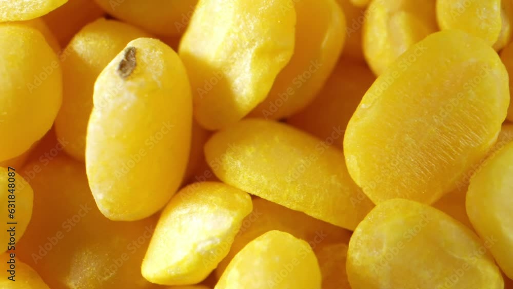 Explore the allure of peeled mung beans through the mesmerizing probe lens. Their smooth texture, vibrant yellow color, and nutty aroma tempt the senses, promising delightful culinary adventures. 