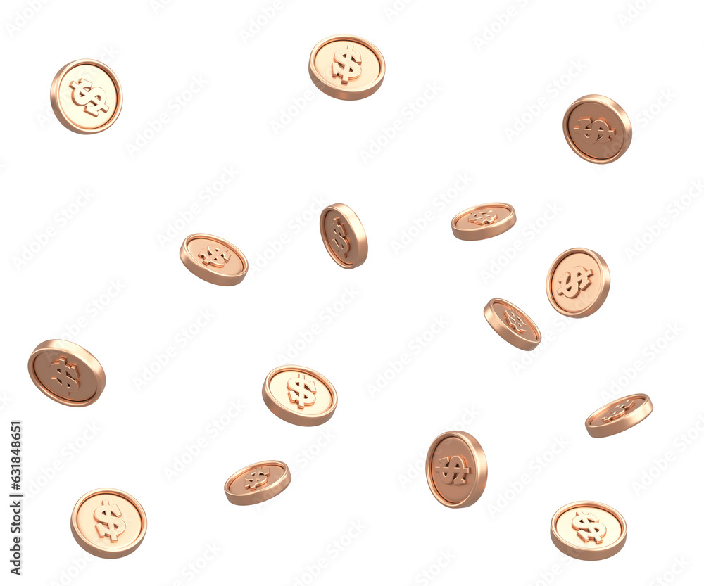 Dollar coin. 3D money. 3D illustration. Dollar coin. 3D money. 3D illustration.
