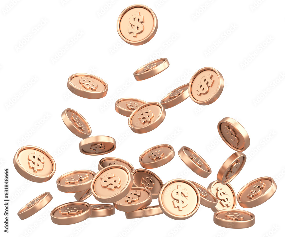 Dollar coin. 3D money. 3D illustration. Dollar coin. 3D money. 3D illustration.
