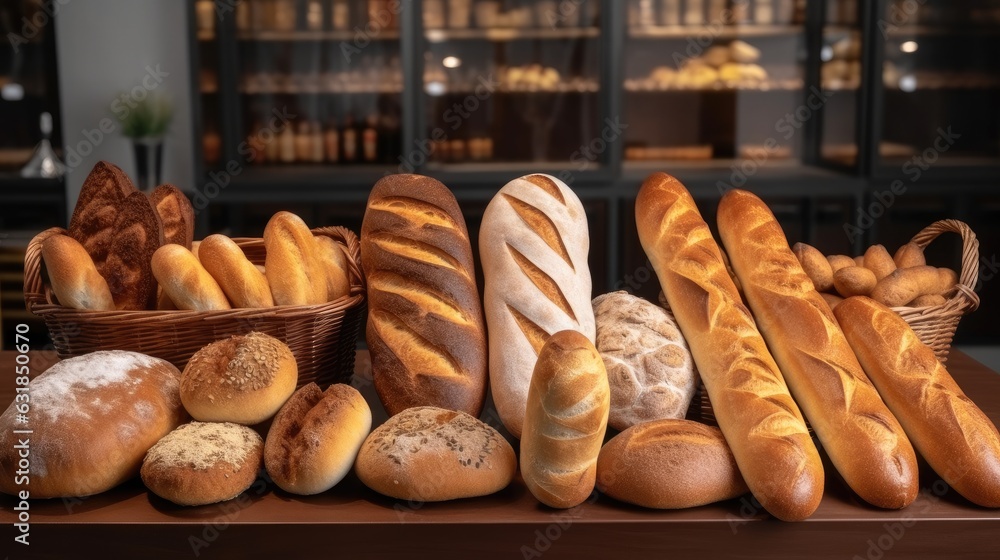 Variety of different types of bread, All sorts bread.