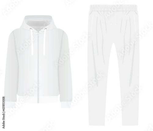 Hoodie and tracksuit bottom. vector