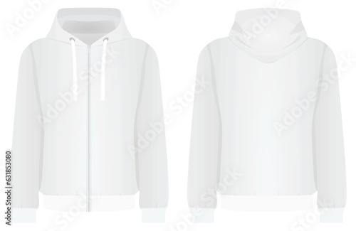 White male hoodie. vector illustration