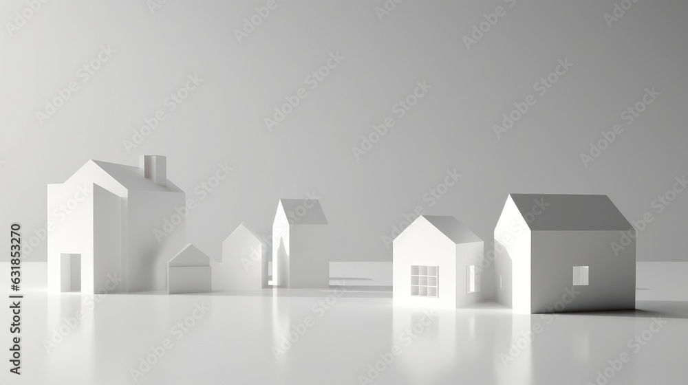 Model house on white background, New home concept, Perfect for real estate businesses.