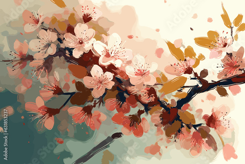 watercolor hand-painted flower vector art painting illustration. dahlia, daisy, decoration, decorative, design, drawing, flora, floral, flower, fresh, garden, green, hand drawn, illustration