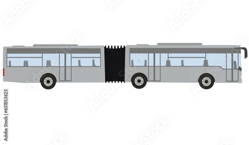Grey double bus. vector illustration