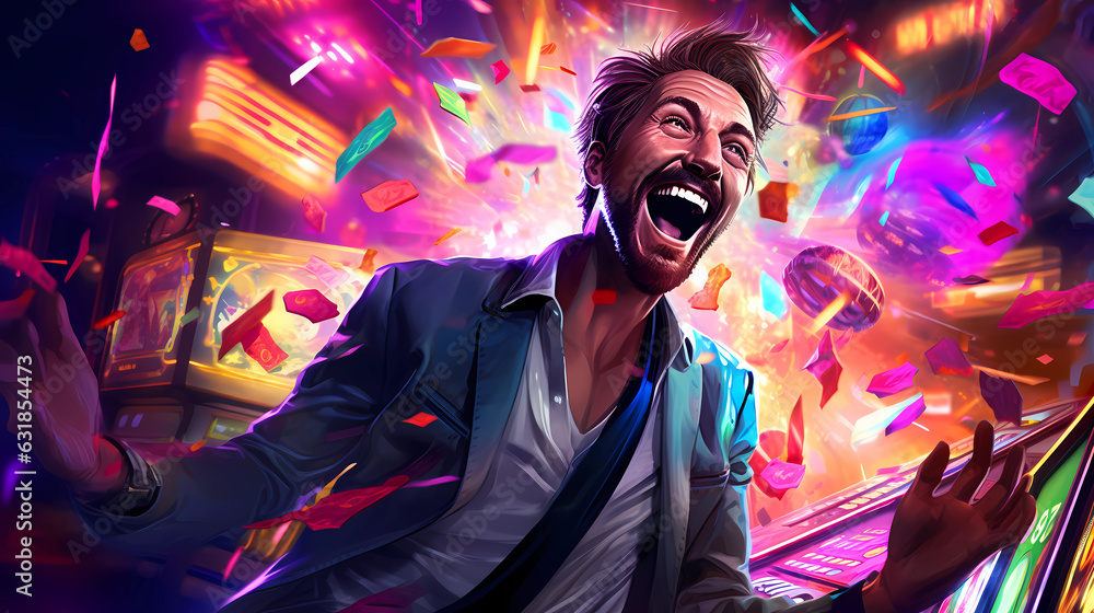 Illustration of entertainment and gambling in a luxury casino Illustration of entertainment and gambling in a luxury casino