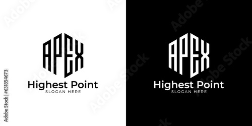 фотографія An Impressive APEX Word Logo Design with a Dynamic 4-Letter Polygon for a Memora