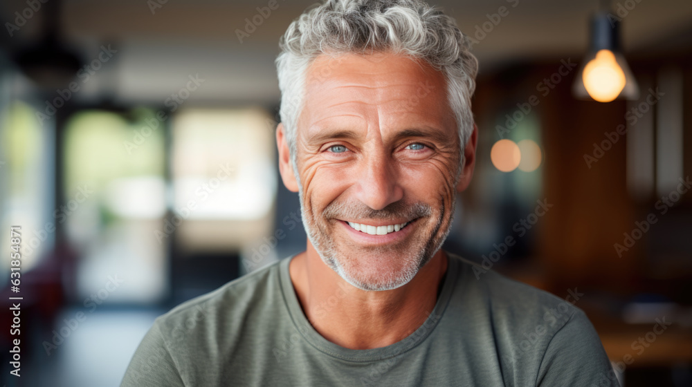 Middle-aged man smiles at the camera. Middle-aged man smiles at the camera.