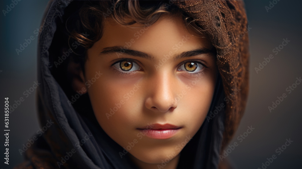 Close-up portrait of a mixed race boy. Close-up portrait of a mixed race boy.