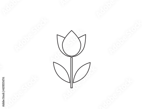 Flower flat vector icon (tulip, crocus, snowdrop)