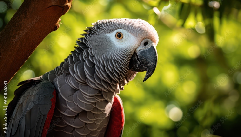 Obraz premium Photo of a colorful parrot perched on a tree branch