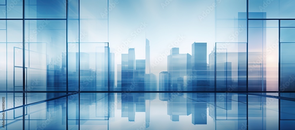 Empty modern business office skyscrapers. High-rise buildings in ...