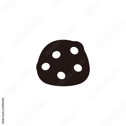 Mame daifuku icon.Flat silhouette version.