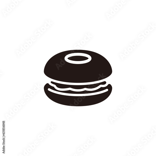 Monaka icon.Flat silhouette version.