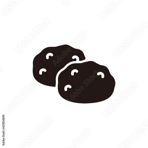 Ohagi icon.Flat silhouette version.