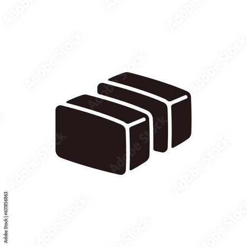 Yokan icon.Flat silhouette version.