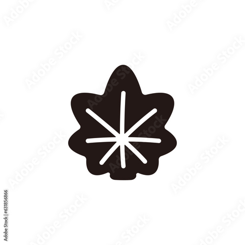 Momiji manju icon.Flat silhouette version.