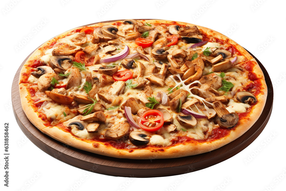 Pizza super seafood isolated white background photo realistic PNG Pizza super seafood isolated white background photo realistic PNG