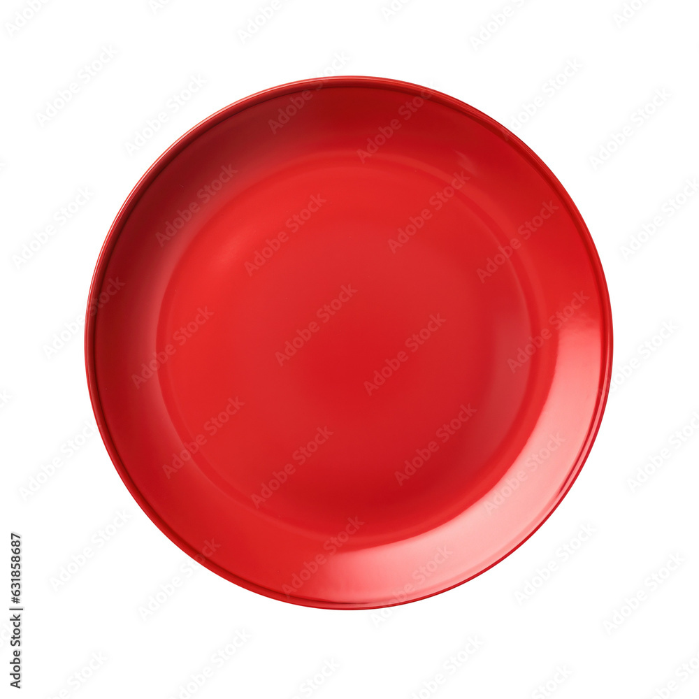 Empty Red Ceramic Pottery Plate Isolated on a Transparent Background Empty Red Ceramic Pottery Plate Isolated on a Transparent Background