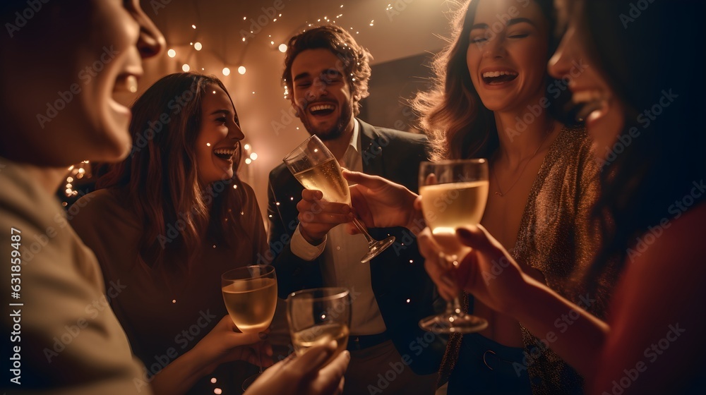 Fototapeta premium Prost und Cheers: Close-up des anstoßenden Moments