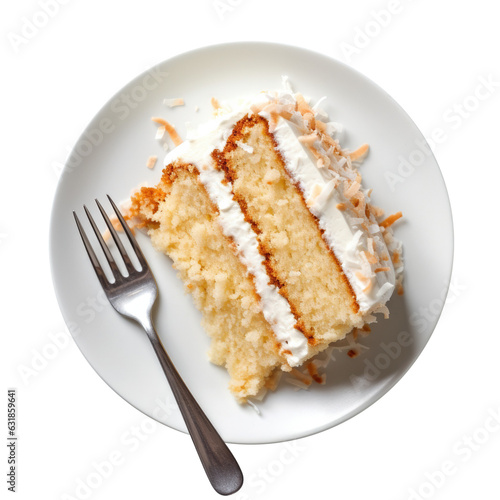 Slice of Coconut Cake Isola...