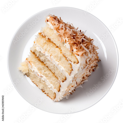 Slice of Coconut Cake Isola...