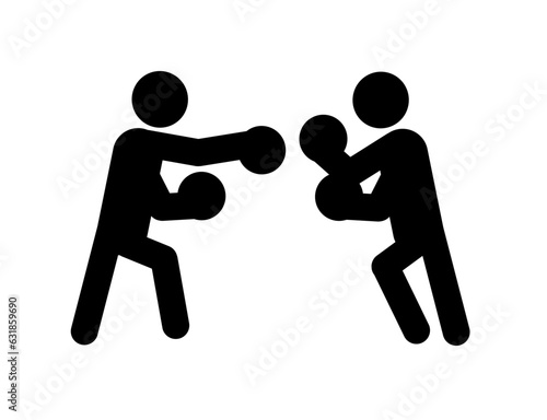 boxing, boxer - vector illustration, icon, pictogram