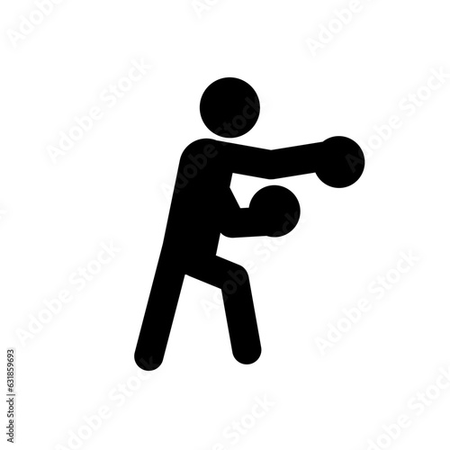 boxing, boxer - vector illustration, icon, pictogram