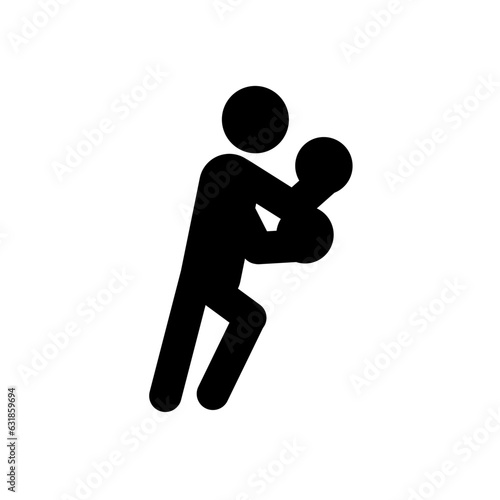 boxing, boxer - vector illustration, icon, pictogram