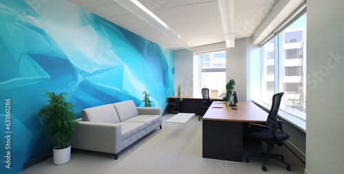  Modern office design Elegant home decor. Generative AI