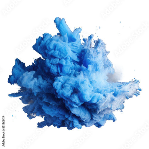 blue and navy colored powder in a dark studio with copy space.