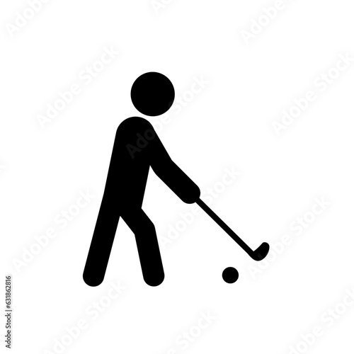 golf, golfer, golf player - vector illustration, icon, pictogram