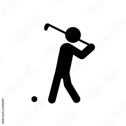 golf, golfer, golf player - vector illustration, icon, pictogram