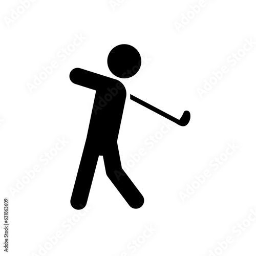 golf, golfer, golf player - vector illustration, icon, pictogram