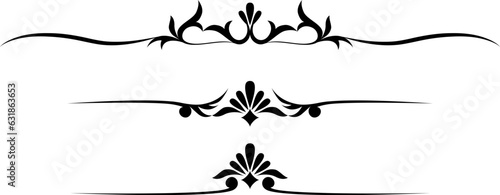 black and white set of delimiters for text, dividers