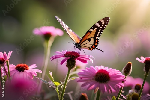 butterfly on flower AI Generated  © Ushtar