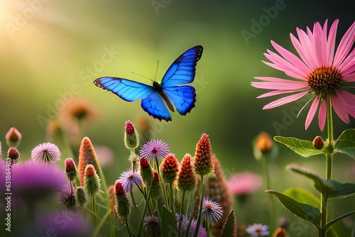 butterfly on a flower AI Generated 