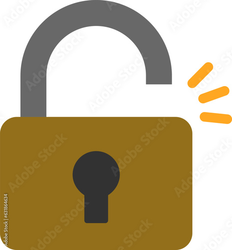 カギのイラスト（開錠）lock icon