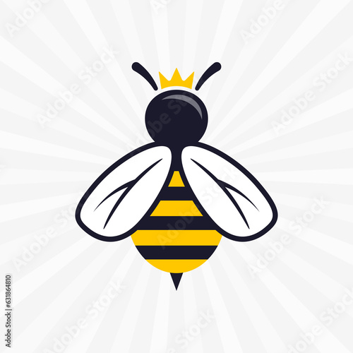 Creative design of queen bee. Vector illustration on a transparent background.