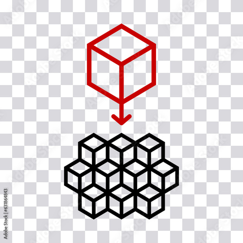 Business requirements microservice architecture vector icon, software application development concept.