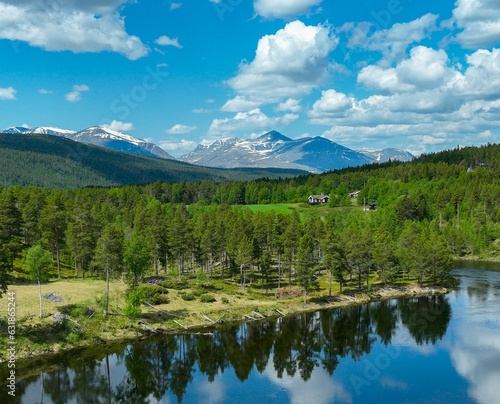 Aerial view of the stunning landscape of Rondane National Park in Norway