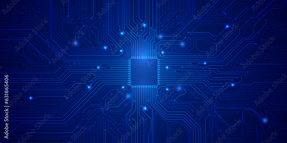 Circuit board digital CPU microprocessor data transferring technology futuristic. Blue scifi trace pattern scheme vector background. Circuit board digital CPU microprocessor data transferring technology futuristic. Blue scifi trace pattern scheme vector background.