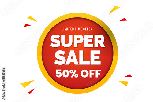 Sale banner template design, Super sale special offer. 